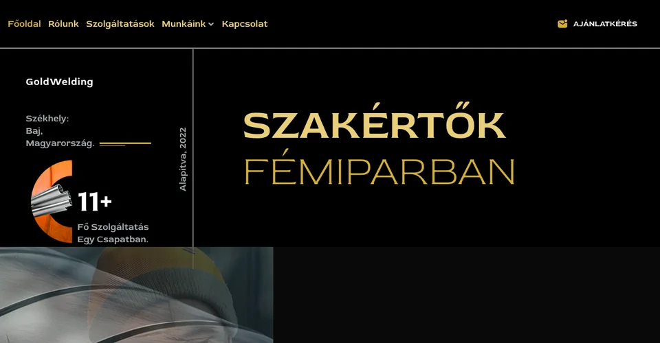 GoldWelding – hegesztési és fémmegmunkálási weboldal Tata
